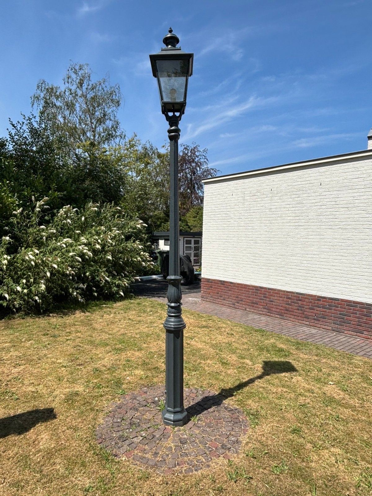 Gietijzeren lantaarnpaal - ruim 3,5 meter hoog, Ophalen, Gebruikt, Staande lamp, Netvoeding