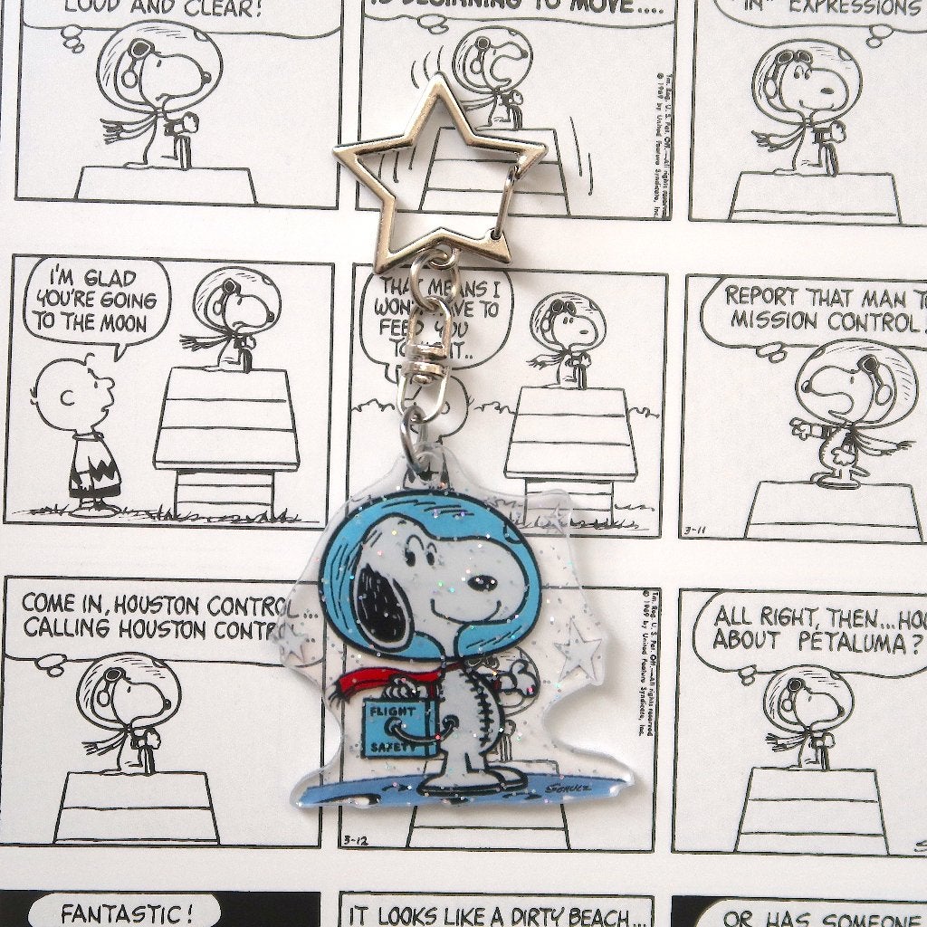 Astronaut Snoopy Peanuts strips sleutelhanger phone strap, Verzamelen, Verzenden, Snoopy, Nieuw, Beeldje of Figuurtje