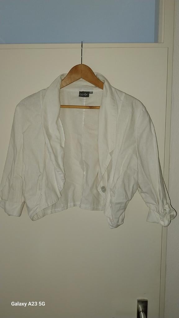 Witte bolero jasje City Life maat 46, linnen, Kleding | Dames, City Life, Wit, Maat 46/48 (XL) of groter, Ophalen of Verzenden