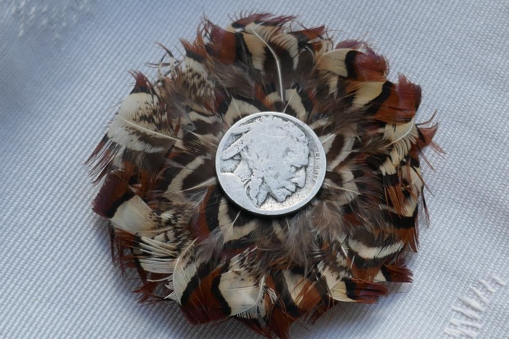 Buffalo nickel speld/broche, Verzenden, Zo goed als nieuw, Zilver, Overige materialen