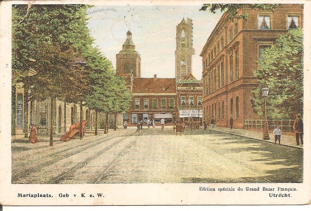 Oude Ansichtkaart Mariaplaats Utrecht (1907), Verzamelen, Ophalen of Verzenden, Voor 1920, Gelopen, Utrecht