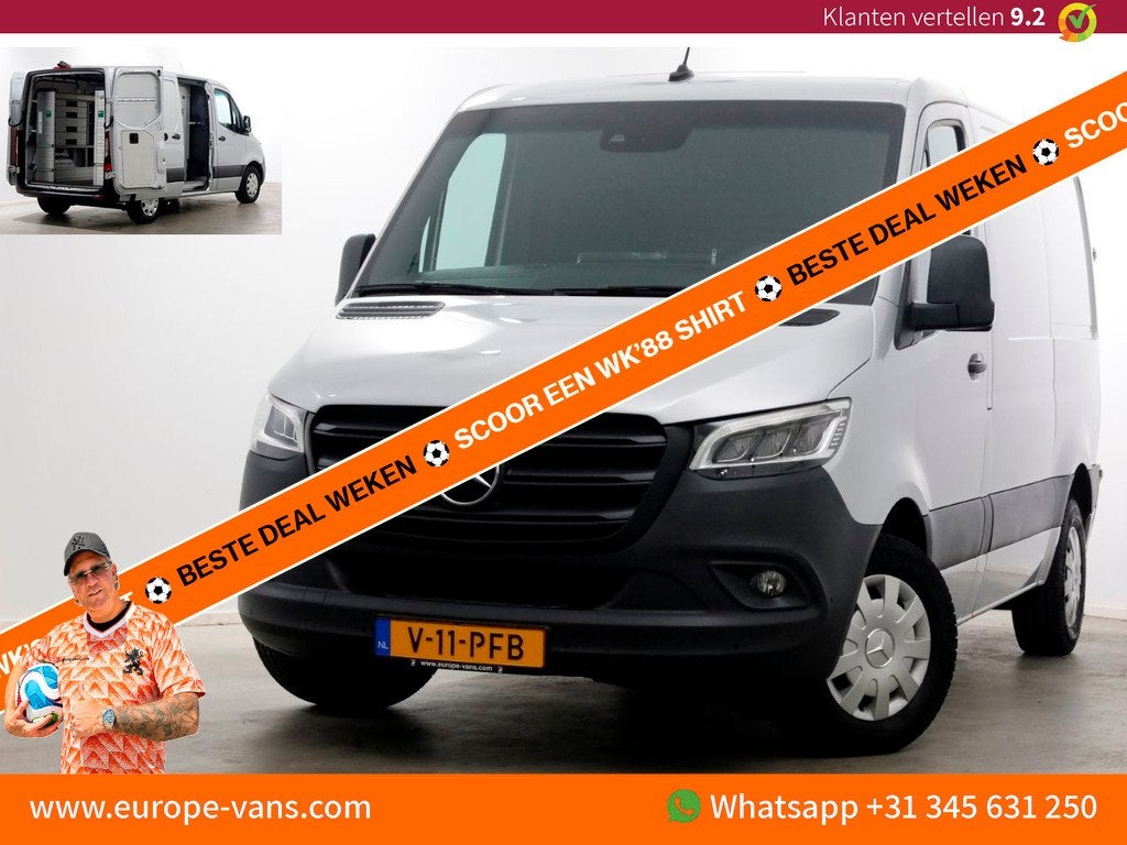 Mercedes-Benz Sprinter 314 CDI 143pk 9G Automaat L1H1 LED/AC, Auto's, Euro 6, Mercedes-Benz, Bedrijf, Diesel