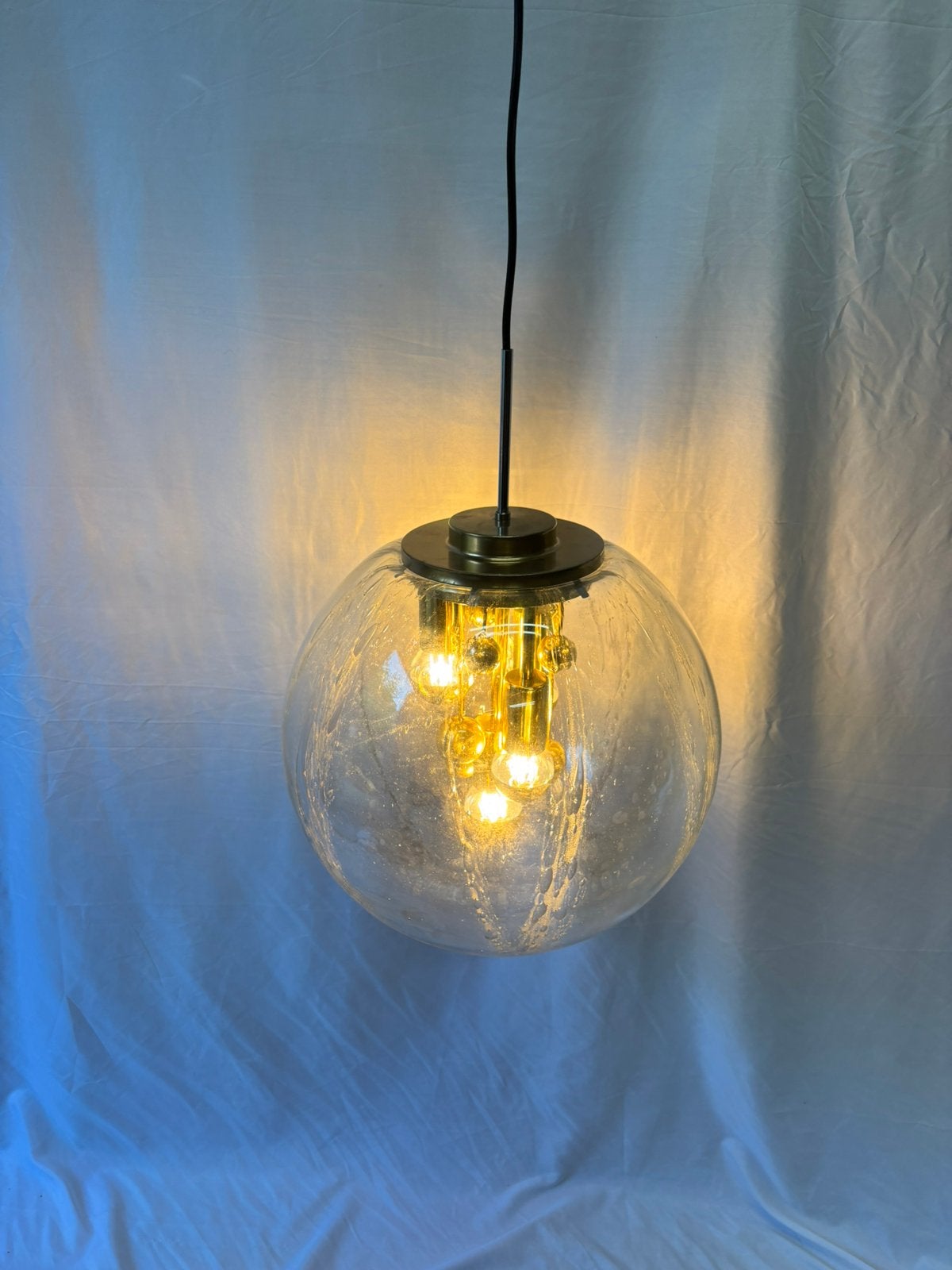 Vintage Doria Leuchten Big Ball hanglamp mid-century design, Ophalen of Verzenden, Gebruikt