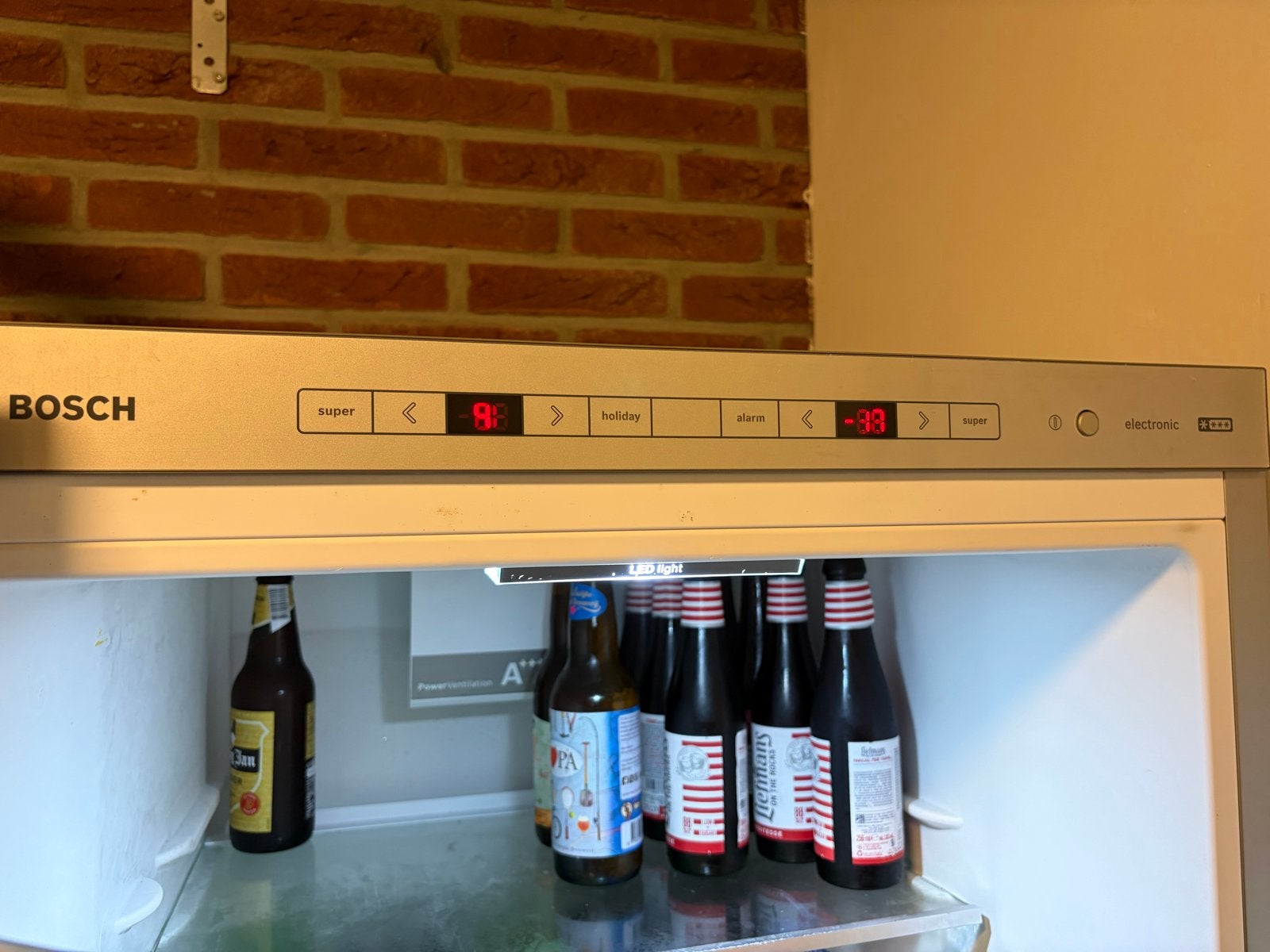 Bosch Koel-vriescombinatie RVS - Goede staat, Ophalen, Gebruikt, 200 liter of meer, 60 cm of meer