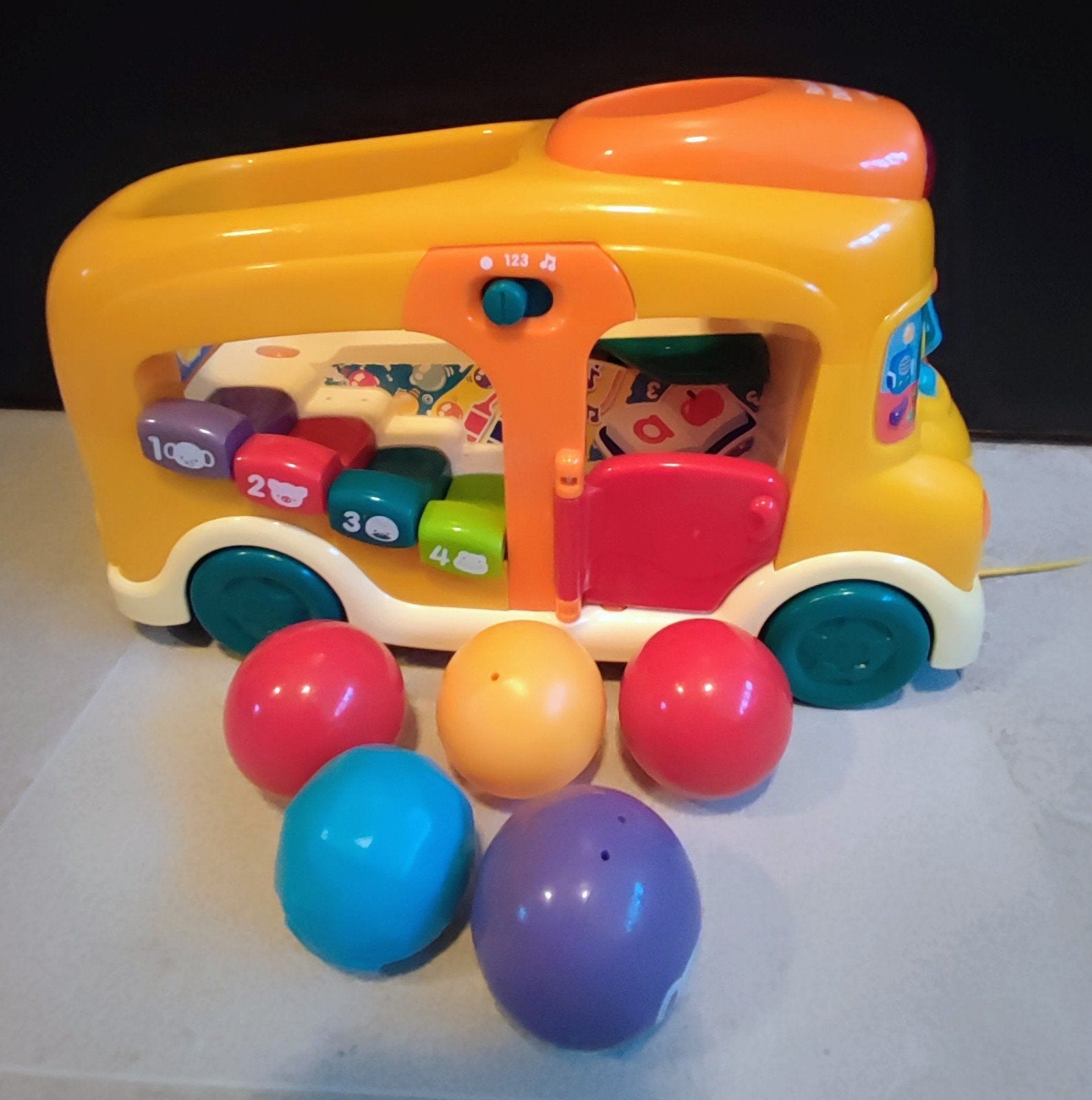 Vtech Rol & Dol dierenbus met ballen en geluid, Ophalen of Verzenden, Zo goed als nieuw, Auto, Met geluid