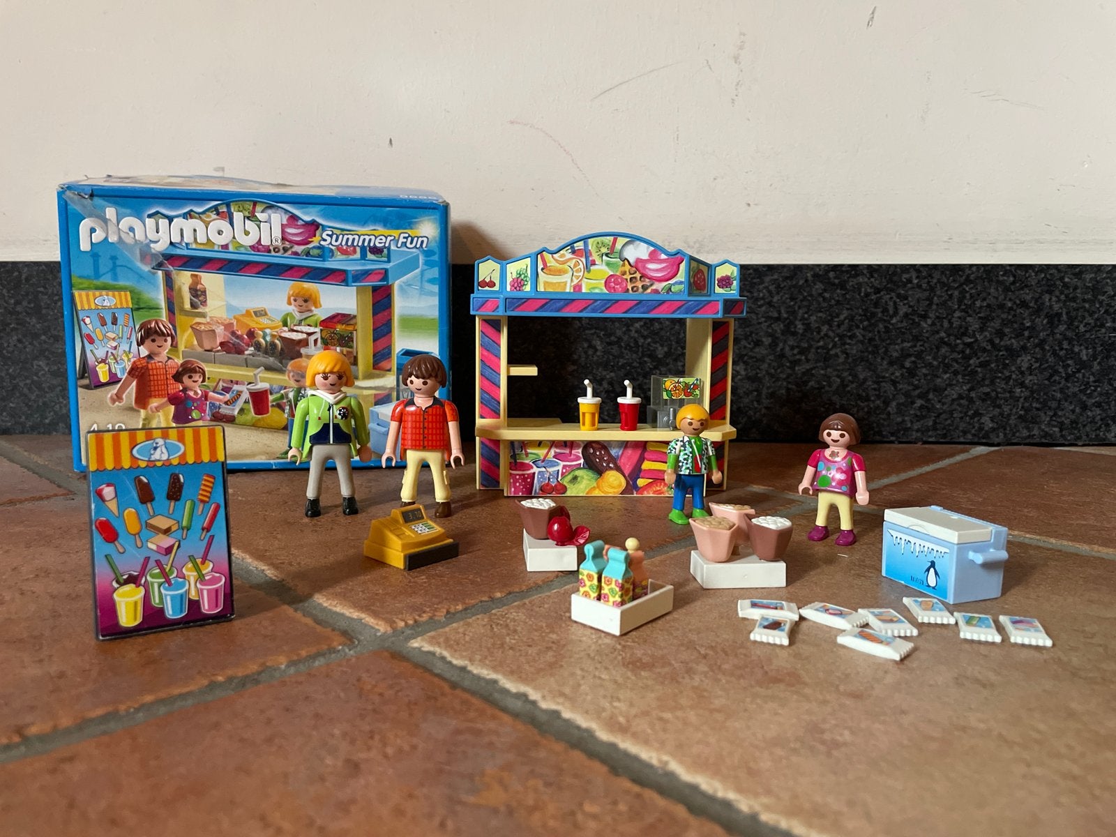 Playmobil Summer Fun IJssalon Set 5555 met doos, Gebruikt, Complete set, Overige typen, Ophalen of Verzenden