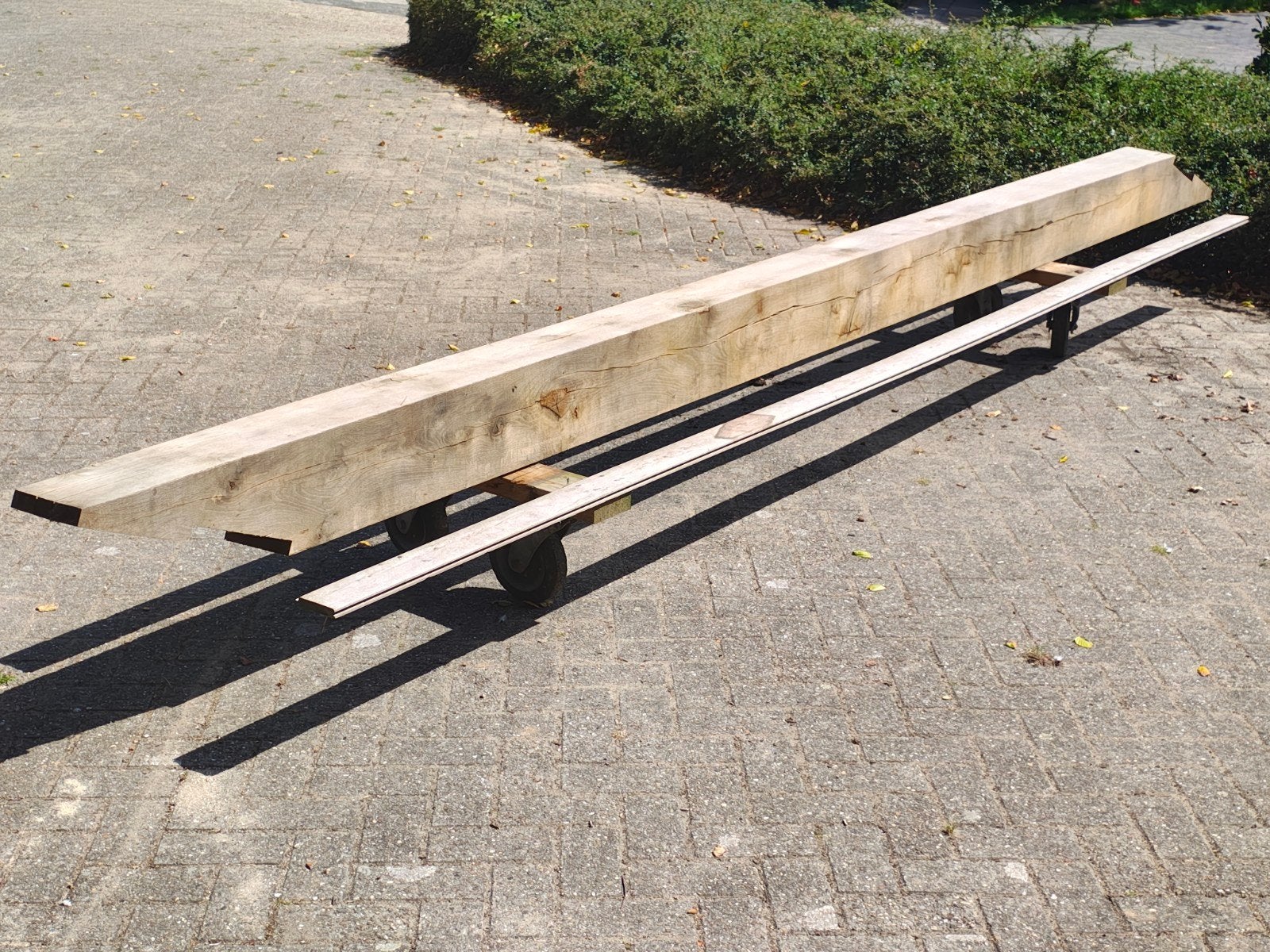 eiken balk kopmaat 175x220 mm, Ophalen, Gebruikt, Eiken, 300 cm of meer