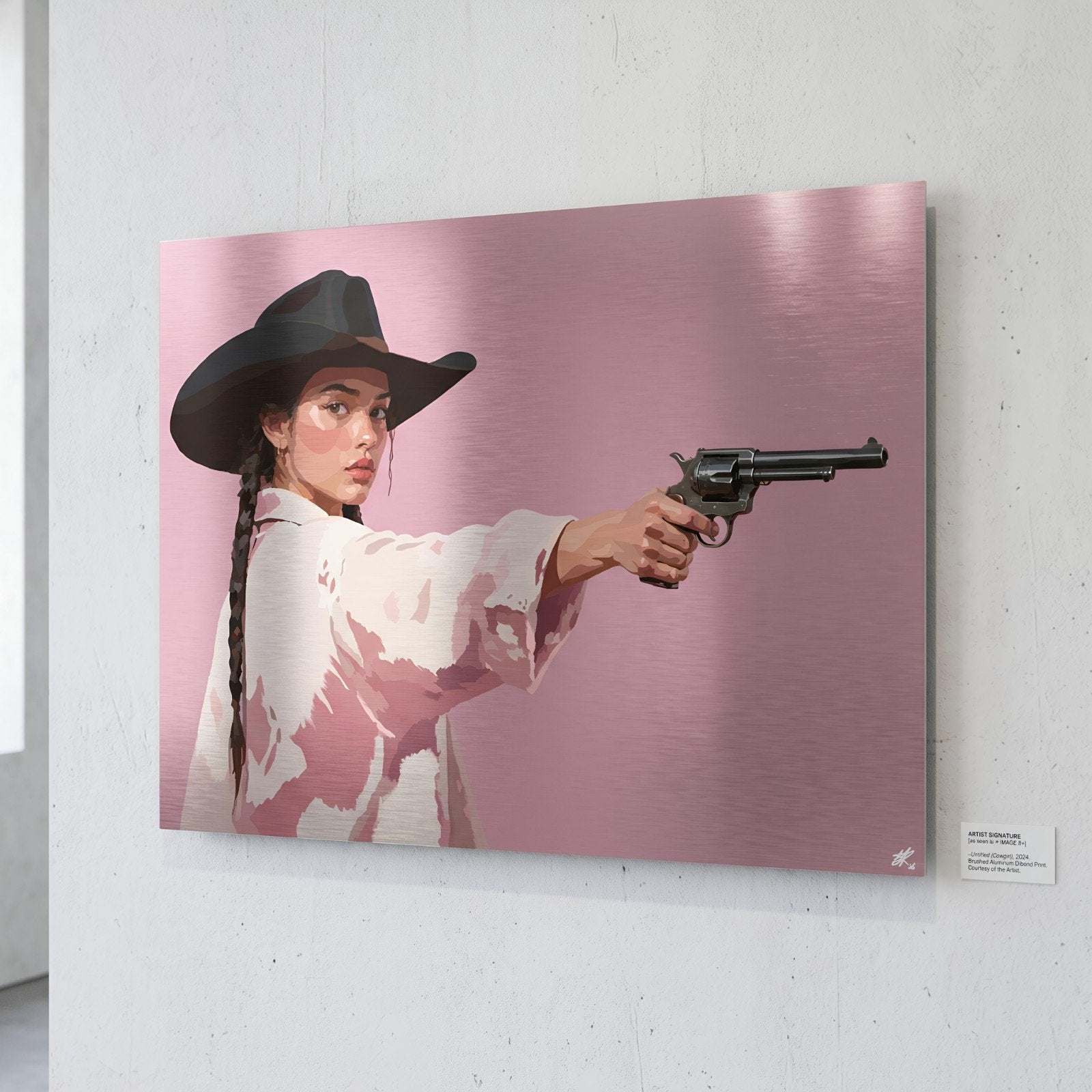 "Pink Trigger" by JARTZ 100x80, Ophalen, Metaal, Print, Figuren