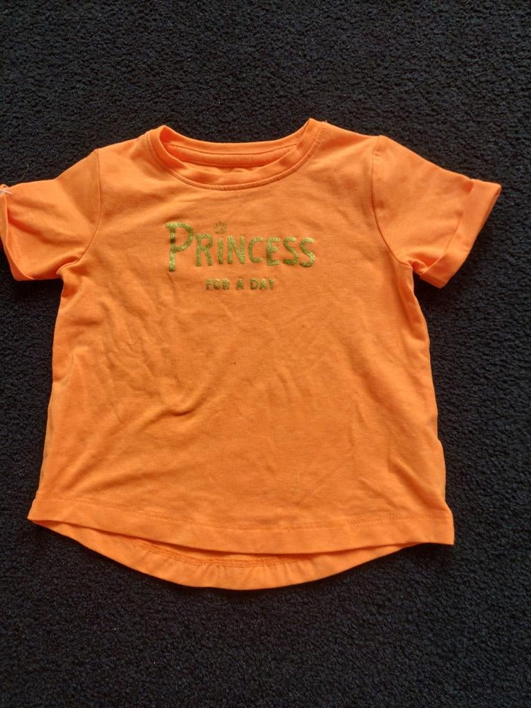 T-shirt koningsdag maat 86/92 meisje oranje shirt, Kinderen en Baby's, Babykleding | Maat 86, Ophalen of Verzenden, Zo goed als nieuw