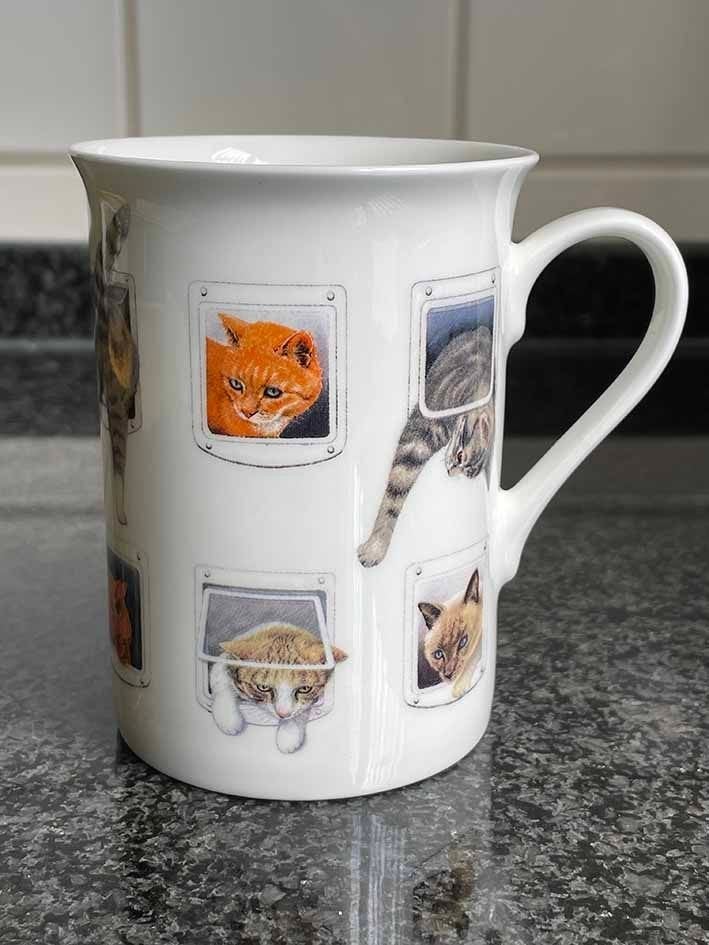 Padblocks Janet Pidoux Fine Bone China Katten beker - Nieuw, Huis en Inrichting, Nieuw, Ophalen of Verzenden, Overige stijlen