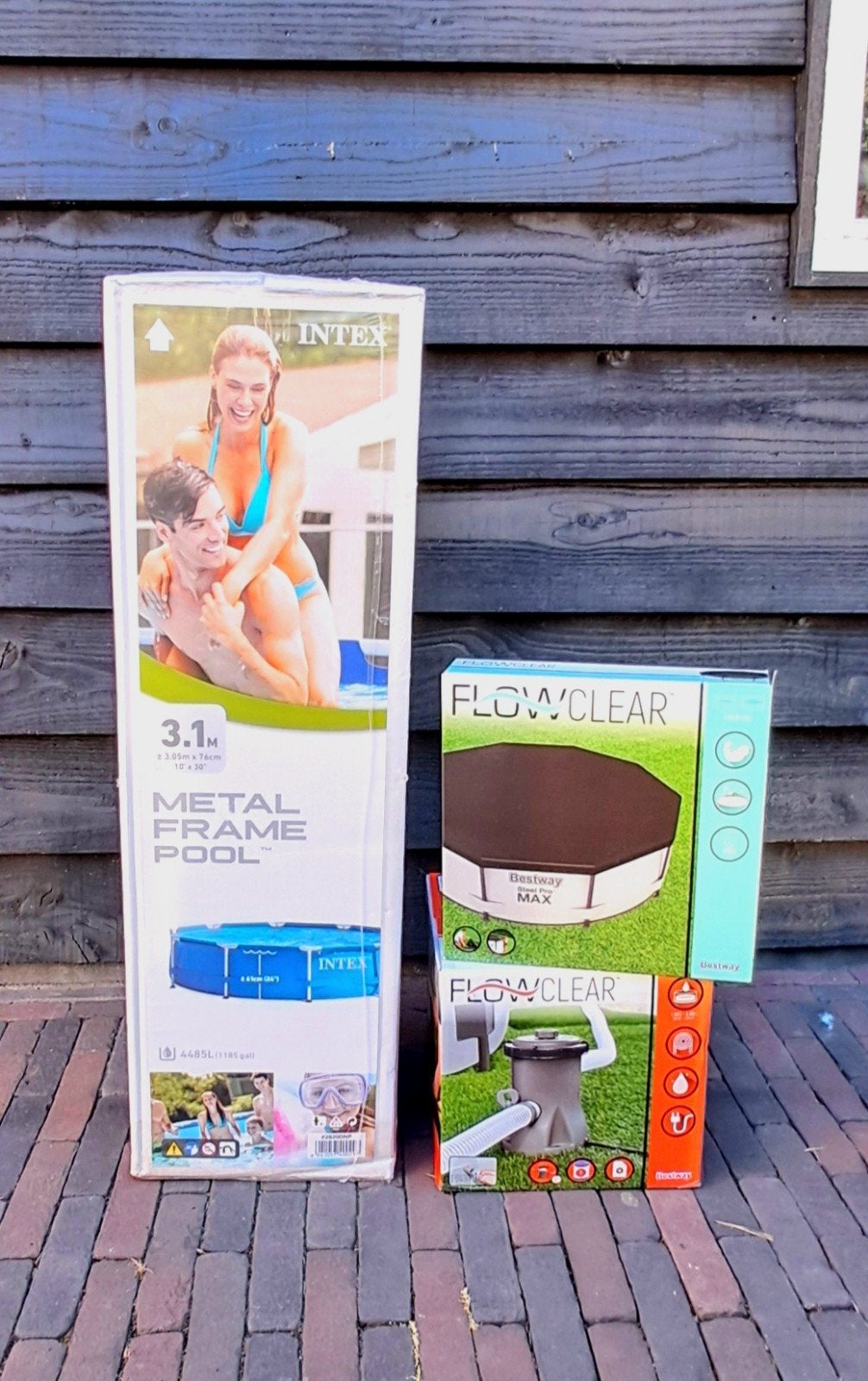 NIEUW!!  Intex zwembad inclusief filterpomp en afdekzeil, Ophalen, Minder dan 80 cm, Rond, Opzetzwembad