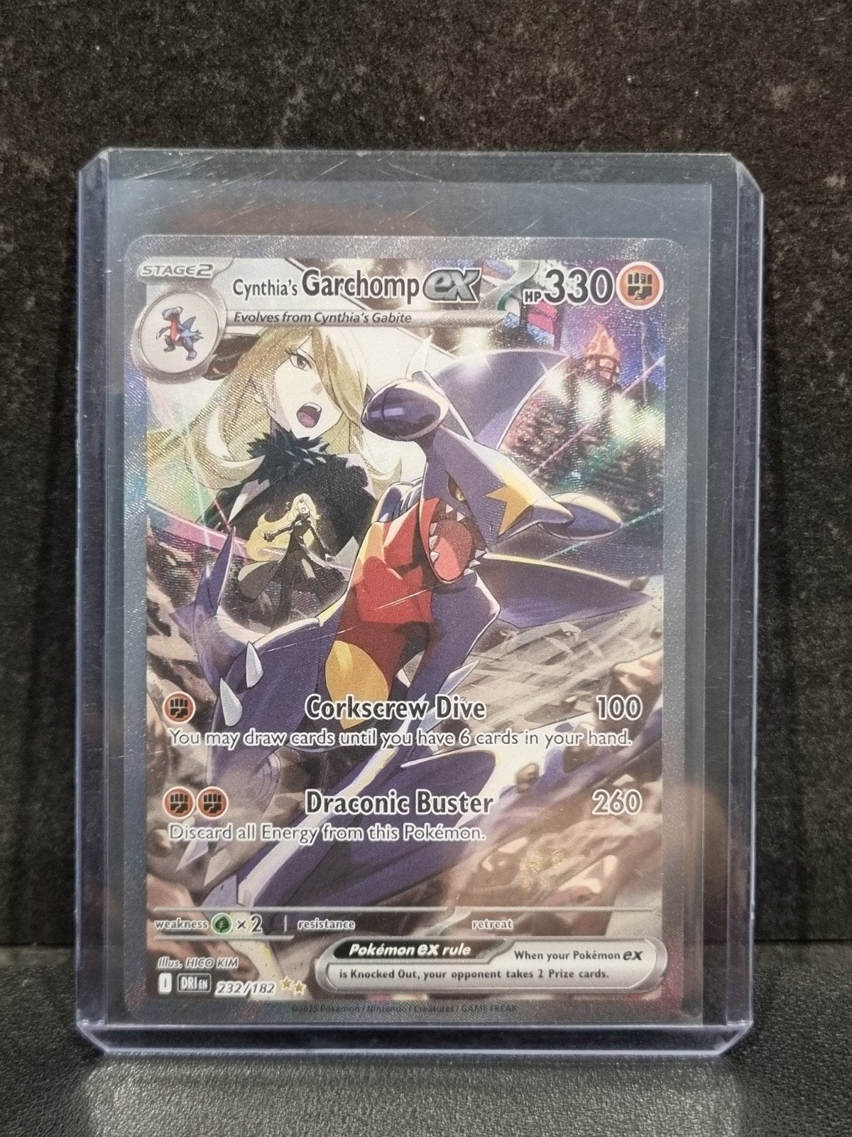 Pokémon TCG Cynthia's Garchomp ex (DRI 232), Ophalen of Verzenden, Zo goed als nieuw, Losse kaart