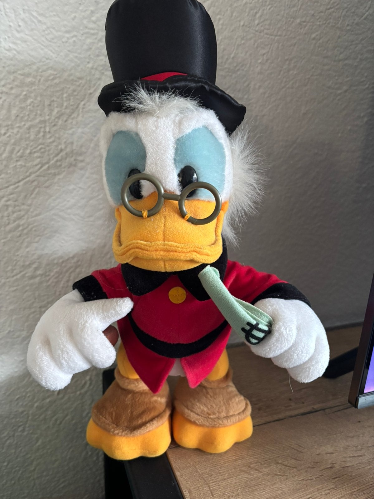 Walt Disney, Dagobert Duck ( 42 cm), Ophalen of Verzenden, Donald Duck, Zo goed als nieuw, Knuffel