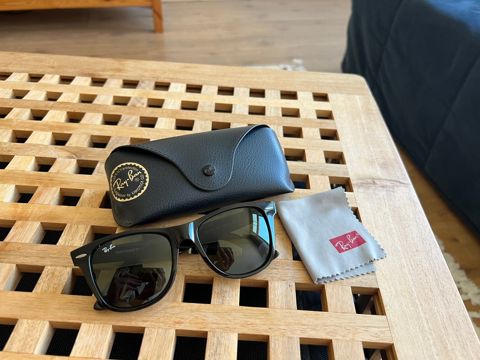 Ray Ban Wayfarer, Zonnebril, Zwart, Ophalen of Verzenden, Zo goed als nieuw