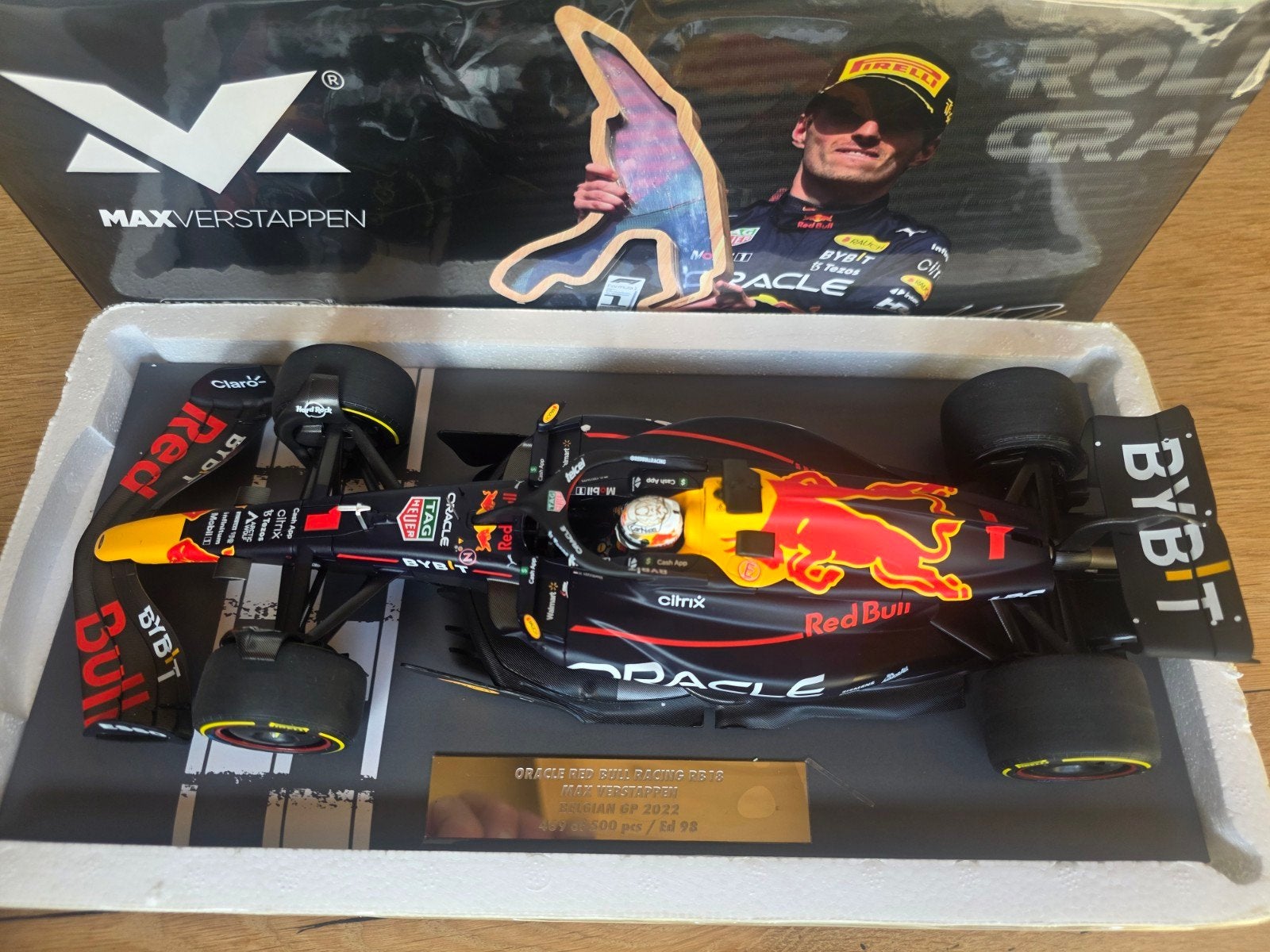 max verstappen belgian gp België rb18 2022 spa edition 98, Hobby en Vrije tijd, Modelauto's | 1:24, Ophalen of Verzenden, Nieuw