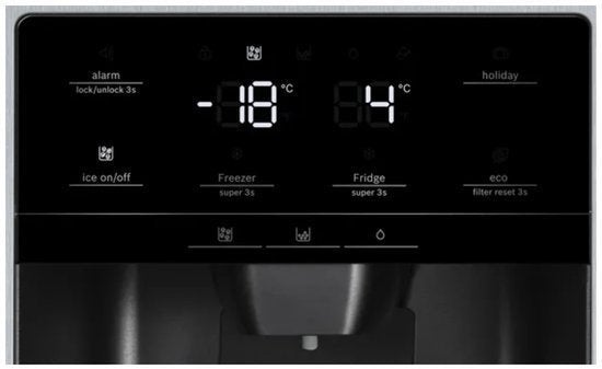 Bosch Amerikaanse koelkast KAD93AIDP - Serie 6 - RVS, 200 liter of meer, BSH Huishoudapparaten, 60 cm of meer, Met aparte vriezer