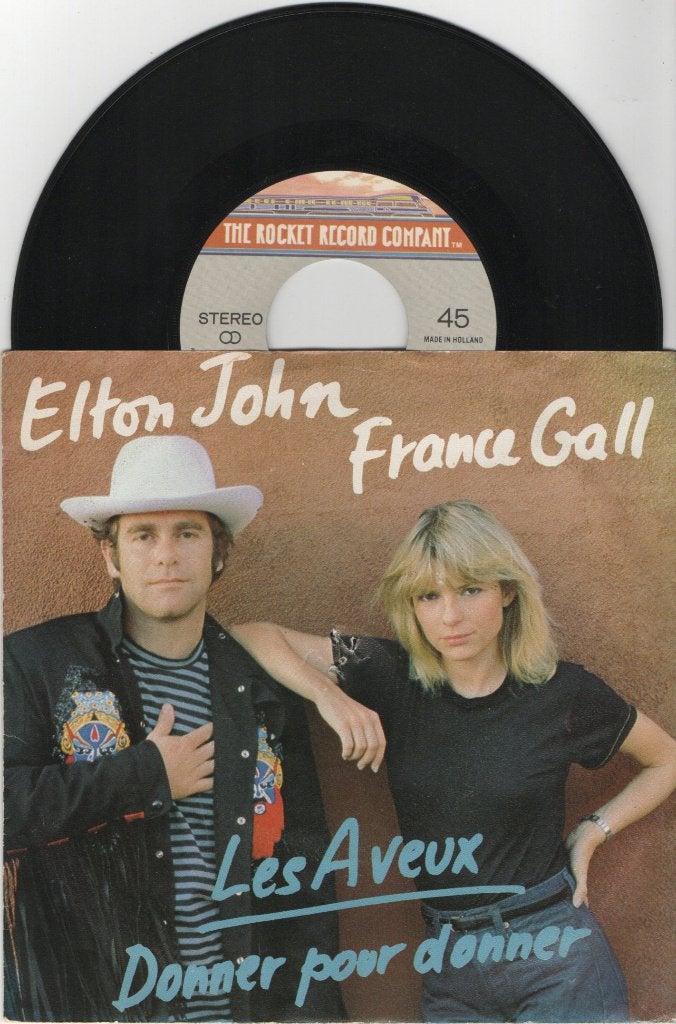 Elton John & France Gall – Les Aveux, Cd's en Dvd's, Ophalen of Verzenden, Gebruikt, 7 inch, Pop