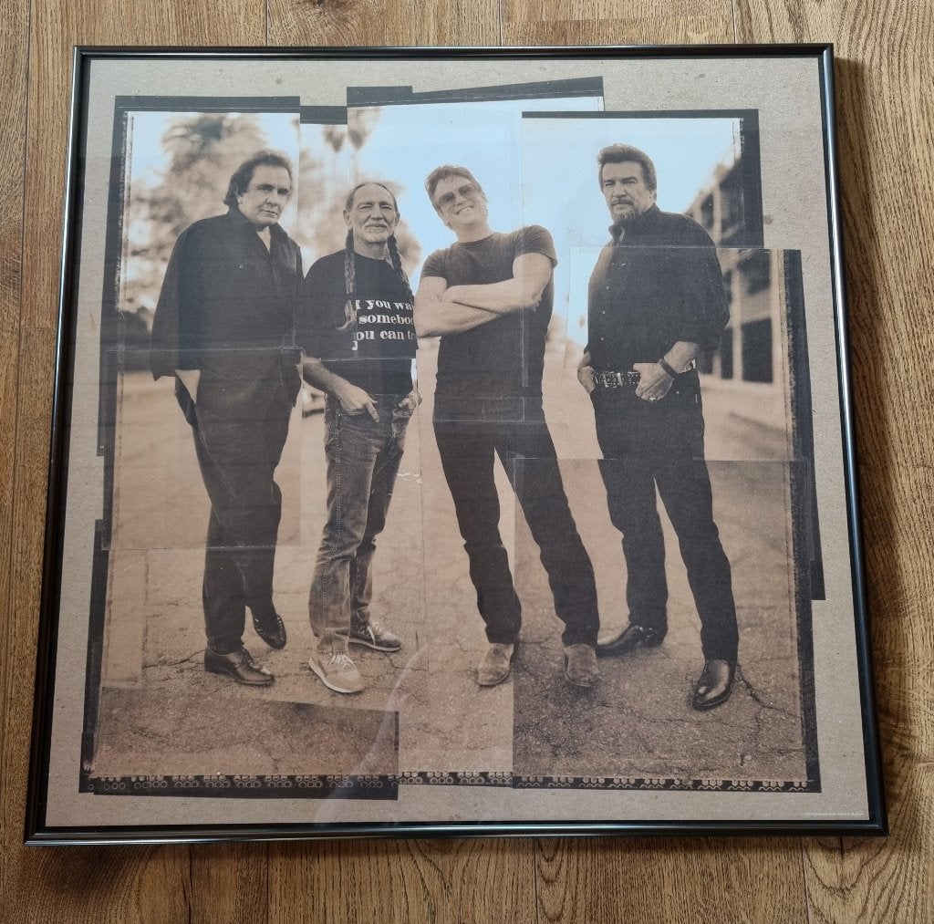 The Highwaymen Johnny Cash prachtige print limited edition, Ophalen of Verzenden, Zo goed als nieuw, Foto of Kaart