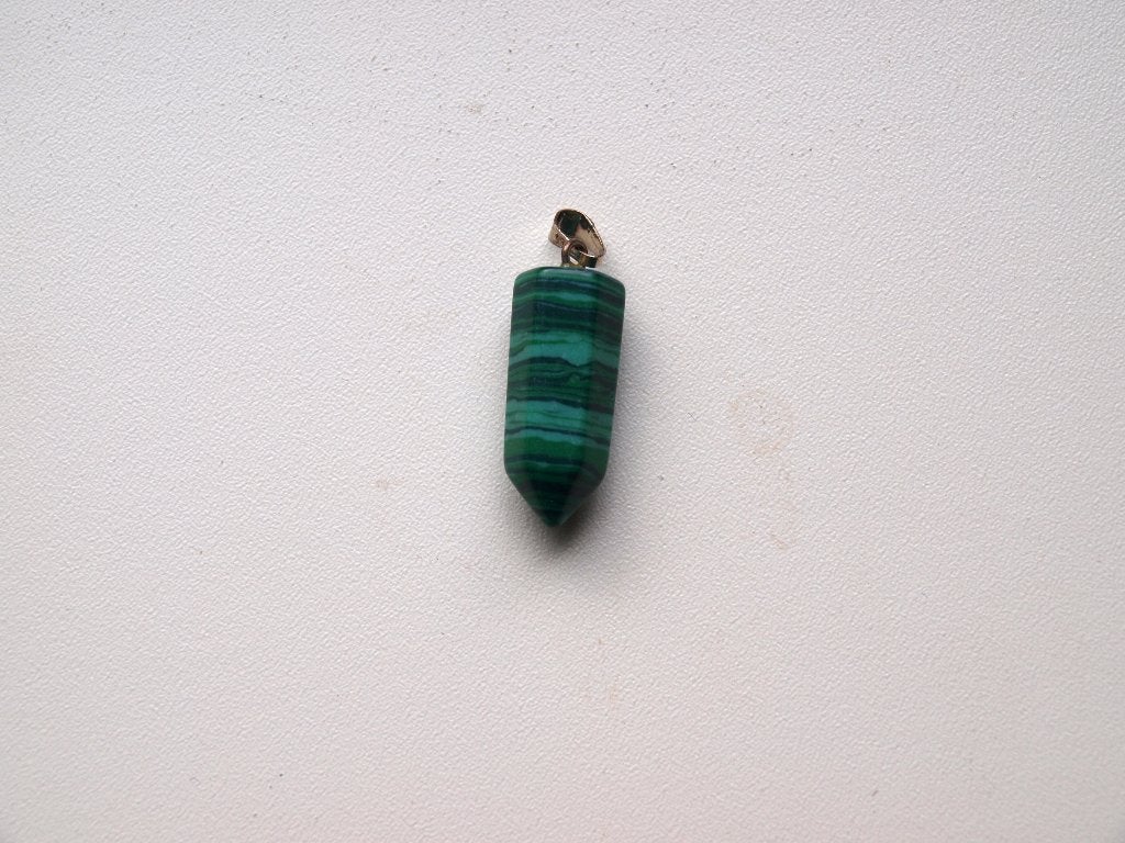 Mala Malachiet Hanger Punt Groen Zilver, Overige voorstellingen, Nieuw, Ophalen of Verzenden, Steen of Mineraal