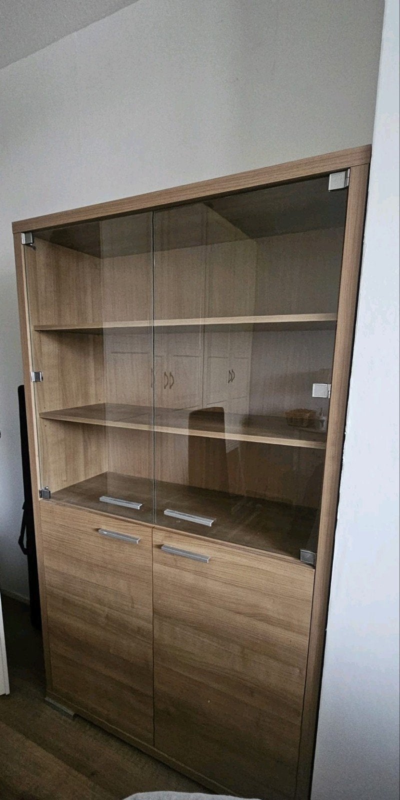 Houten vitrinekast/Legokast/servieskast, Ophalen, 25 tot 50 cm, 100 tot 150 cm, 150 tot 200 cm