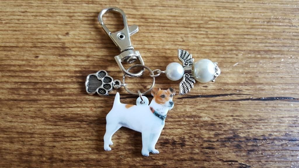Sleutelhanger Jack russel met beschermengeltje, Verzenden, Nieuw