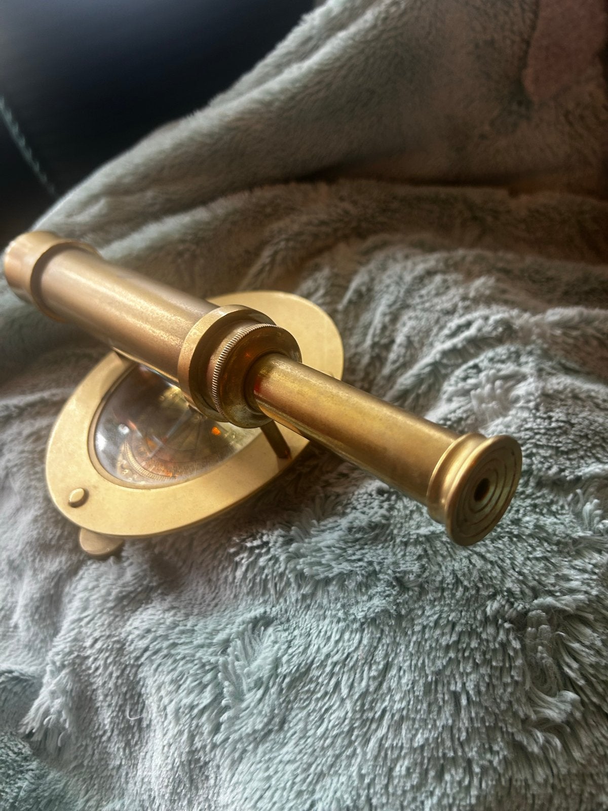 Antieke Messing Telescoop met Kompas - Decoratief, Ophalen of Verzenden, Zo goed als nieuw, Minder dan 80 mm, Onderdelen of Toebehoren