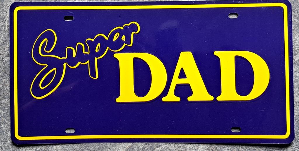 (Sier)Kentenplaten: Super Dad (Kunststof), Verzamelen, Overige Verzamelen, Verzenden, Nieuw