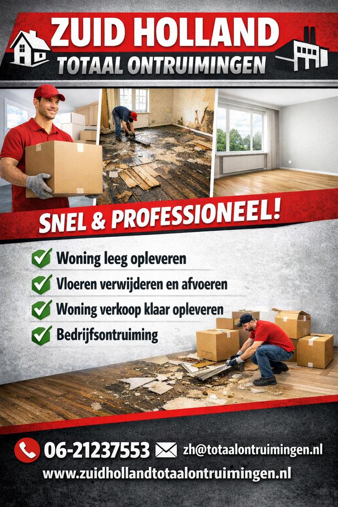 Woning ontruiming Zuid-Holland 06-21237553