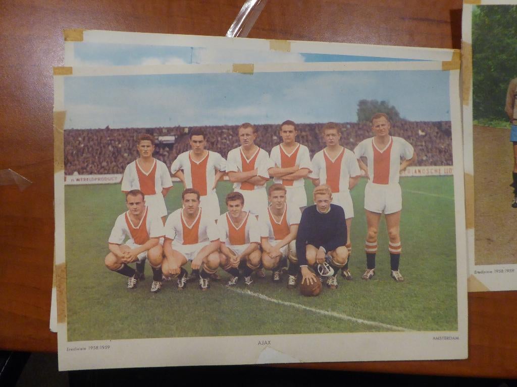 Oude foto's uit 1959 van alle prof voetbal teams, Maat XL, Ophalen of Verzenden, Gebruikt, Bal
