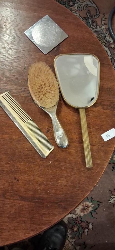 Vintage Spiegel met Kam en Borstel Set, Ophalen of Verzenden