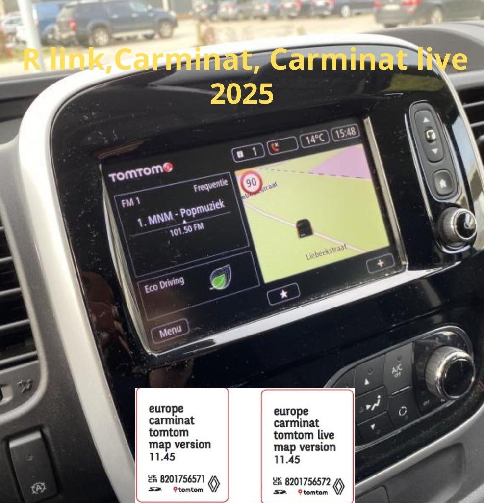 Renault navigatie 2025 TomTom Carminat live, R-link SD, Renault R-Link  Opel Vivaro  Opel Monano, Heel Europa, Nieuw, Ophalen of Verzenden