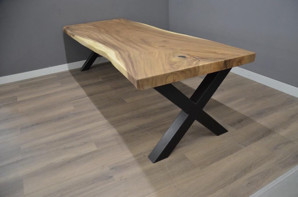 Suar Boomstamtafel 3 meter - 300 cm, 100 tot 150 cm, Ophalen of Verzenden, Vijf personen of meer, Metaal