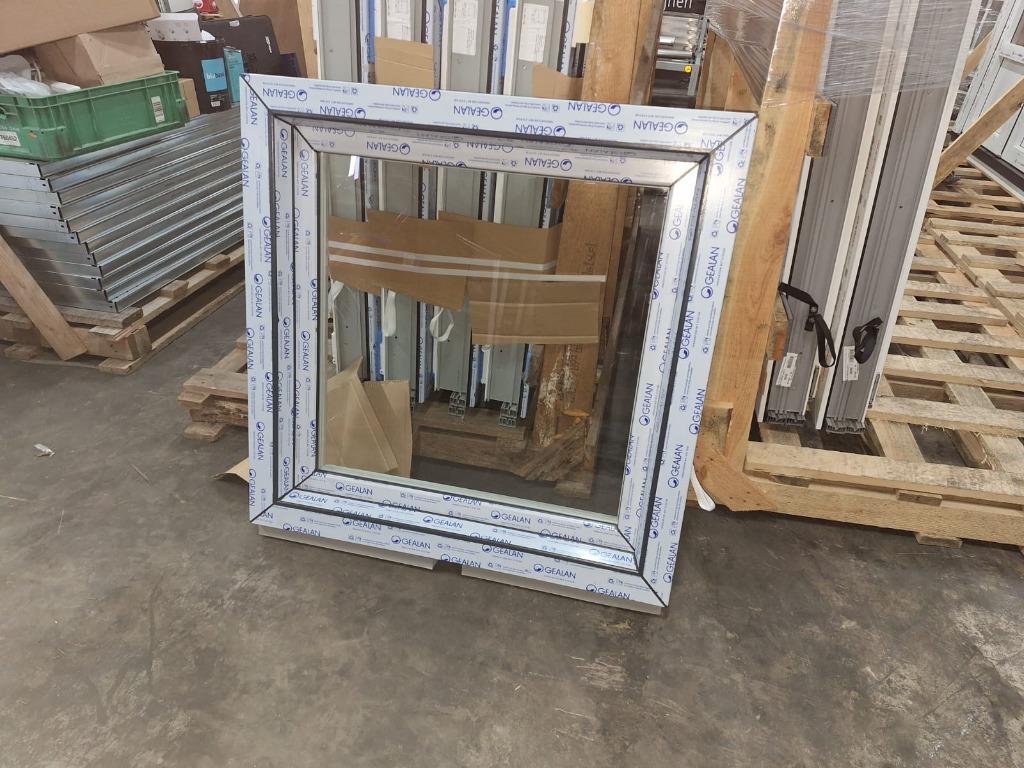 Nieuwe Kozijnen Gealan 90x90cm Antraciet(120mm profiel), Kunststof, Raamkozijn, Nieuw, Inclusief glas