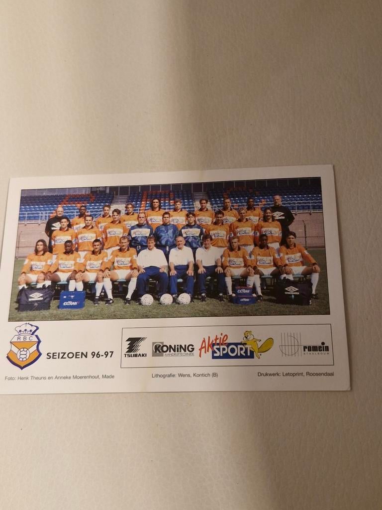 RBC Roosendaal Elftalfoto Seizoen 96-97, Ophalen of Verzenden, Gebruikt, Buitenlandse clubs, Shirt