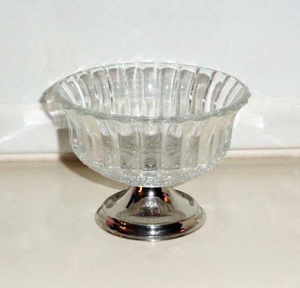 Schaaltje Bonbonschaaltje Glas Verzilverd candy dish, Ophalen of Verzenden