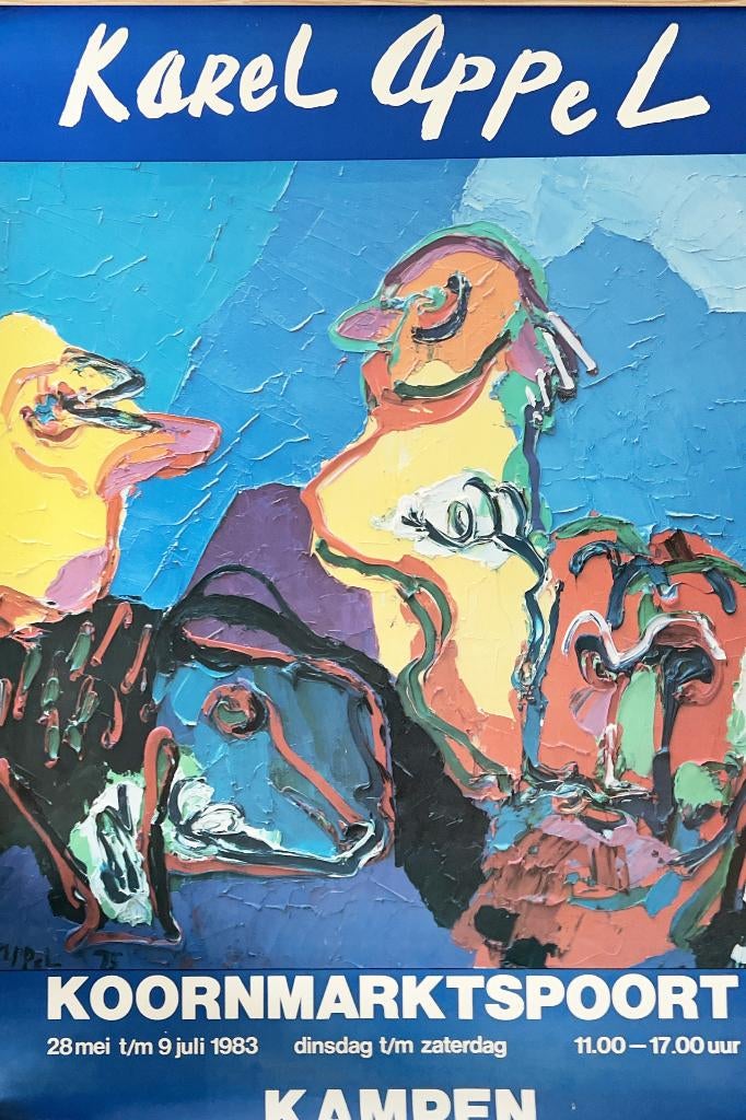 Affiche tentoonstelling Karel Appel, Kampen (1983), Verzamelen, Verzenden, Deurposter of groter, Overige onderwerpen, Rechthoekig Staand