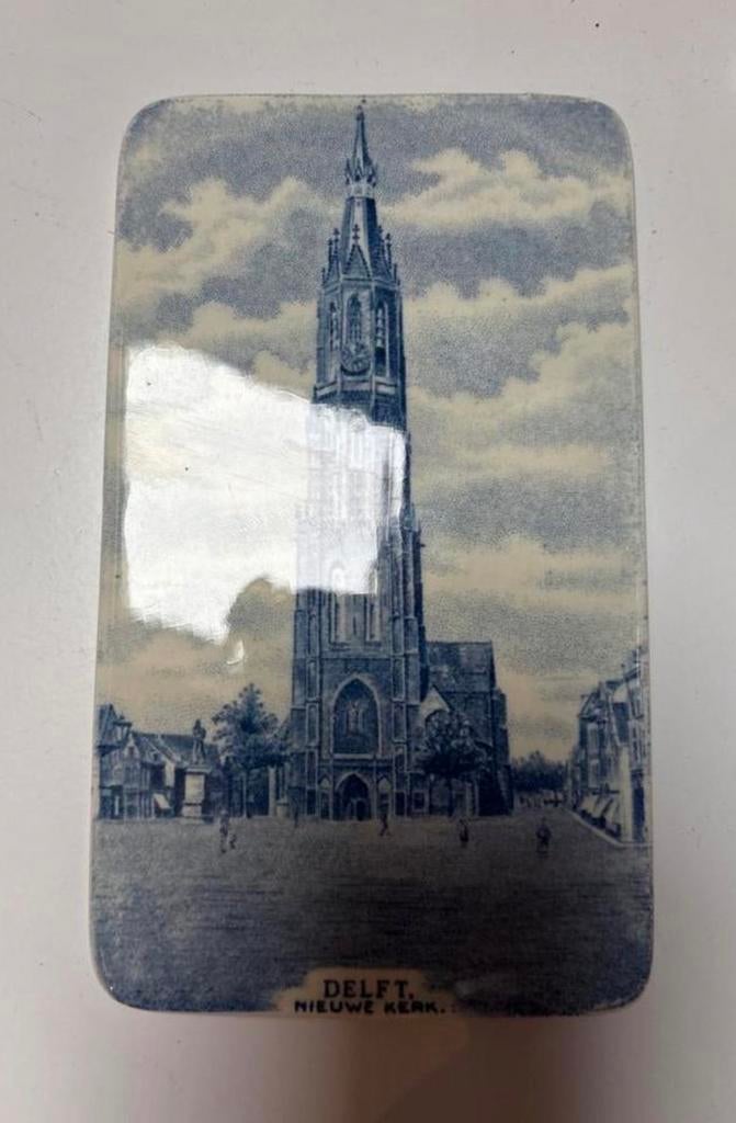 Oude tegel Sociëteit Ceramique Maastricht - Nieuwe Kerk Delf, Antiek en Kunst, Ophalen of Verzenden
