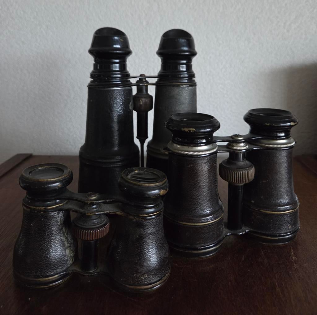 3 Antieke verrekijkers 1x Chevalier Paris, Ophalen of Verzenden, Gebruikt, Overige typen
