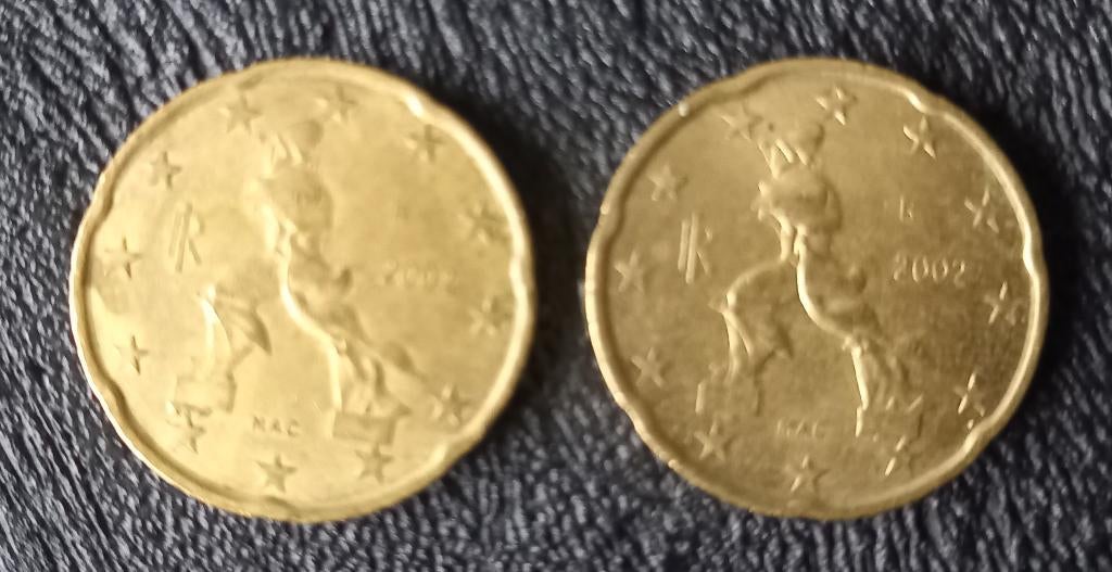 Italie 20 eurocent 2002  misdruk, Postzegels en Munten, Munten | Europa | Euromunten, Ophalen of Verzenden, Italië, 20 cent