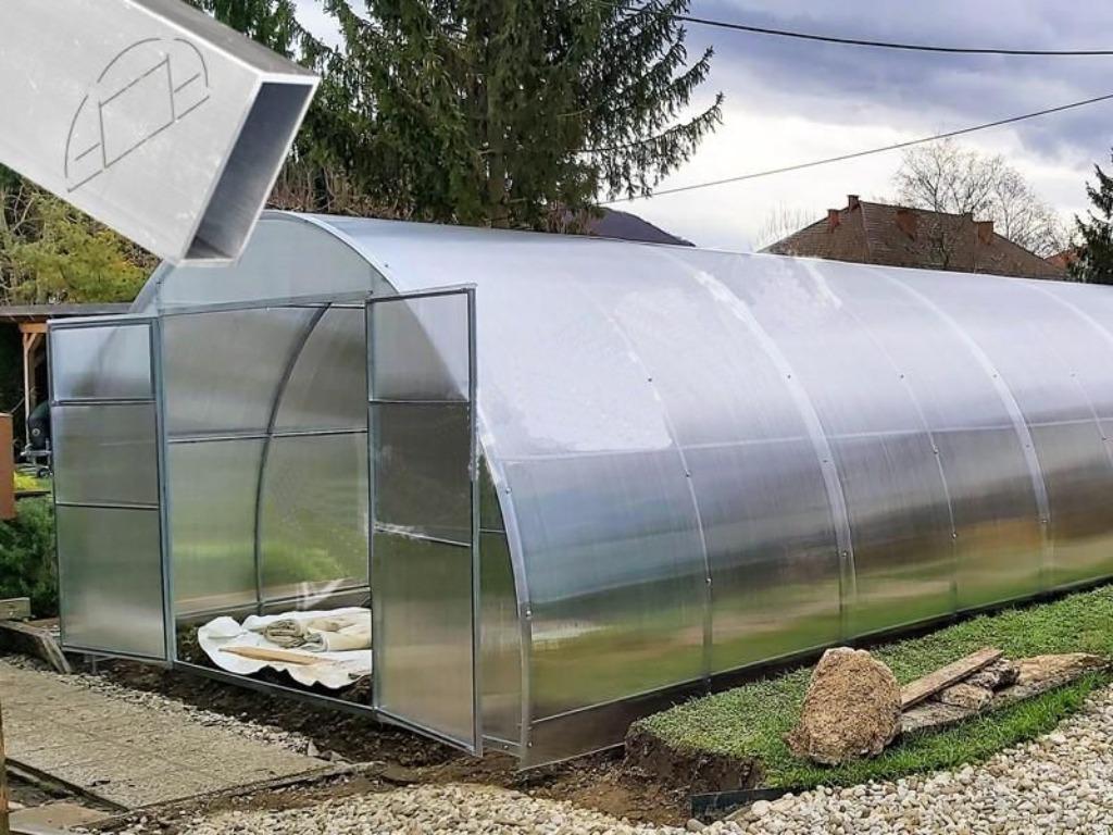 broeikas Polygala 4x4 (16m2) 6mm poly platen tunnelkas, Ophalen, Polycarbonaat, Zo goed als nieuw, Staal