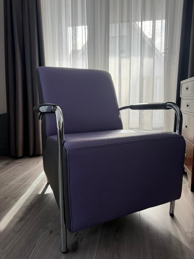 2 leren Van Til fauteuils, Huis en Inrichting, Stoelen, Zo goed als nieuw, Twee, Bruin, Ophalen of Verzenden