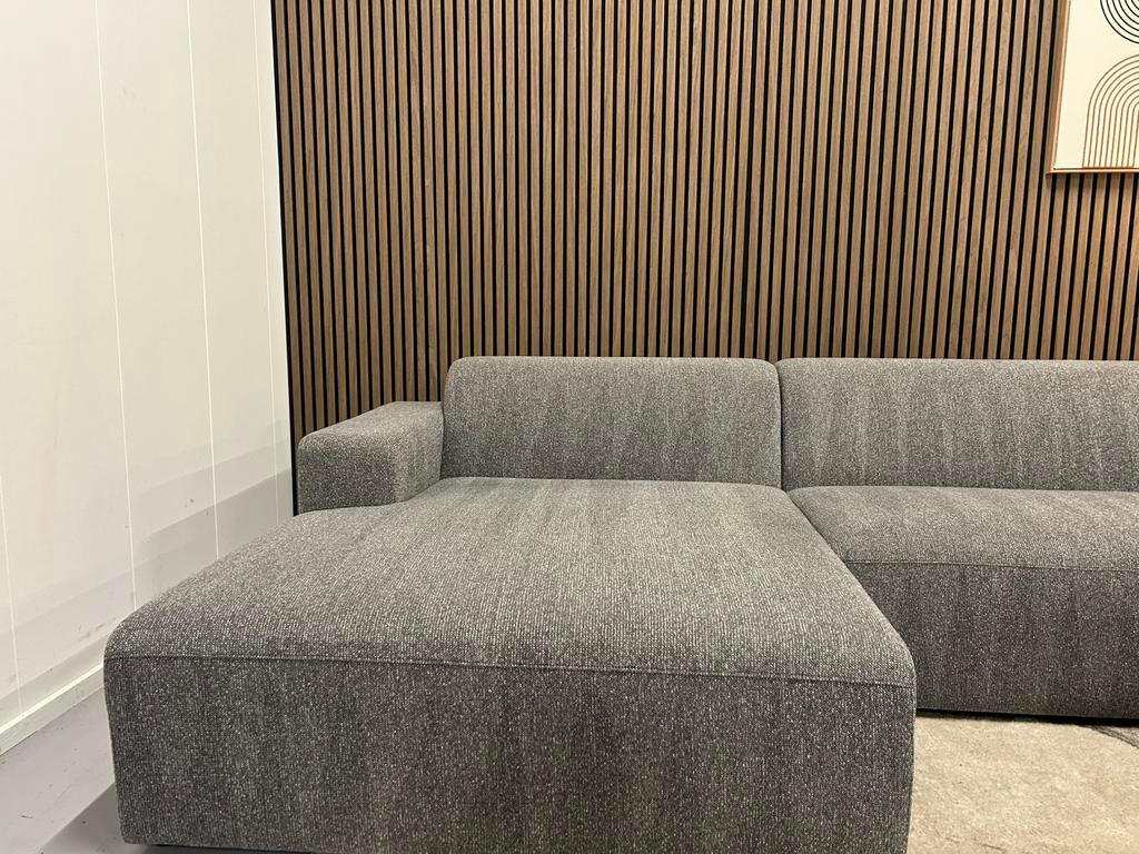 By Sidde Moa - Hoekbank + Hocker - Gravel Grey - Nette Staat, Ophalen of Verzenden, Zo goed als nieuw, 150 cm of meer, Vierpersoons of meer