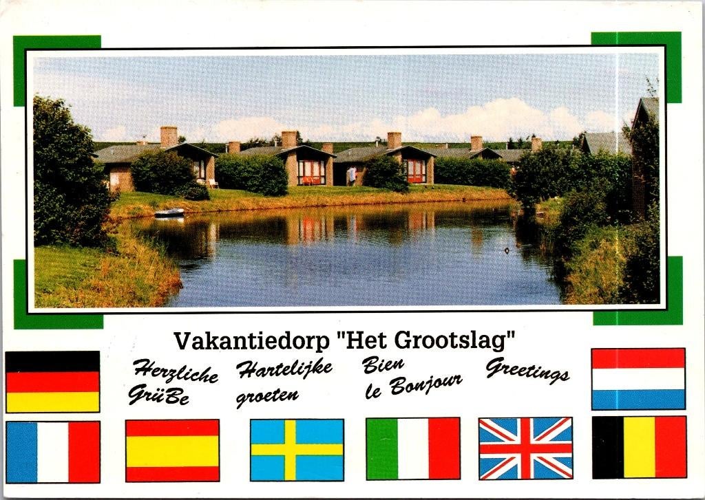 Vakantiedorp Het Grootslag Andijk - 4 ansichtkaarten, Verzenden, 1980 tot heden, Gelopen, Flevoland