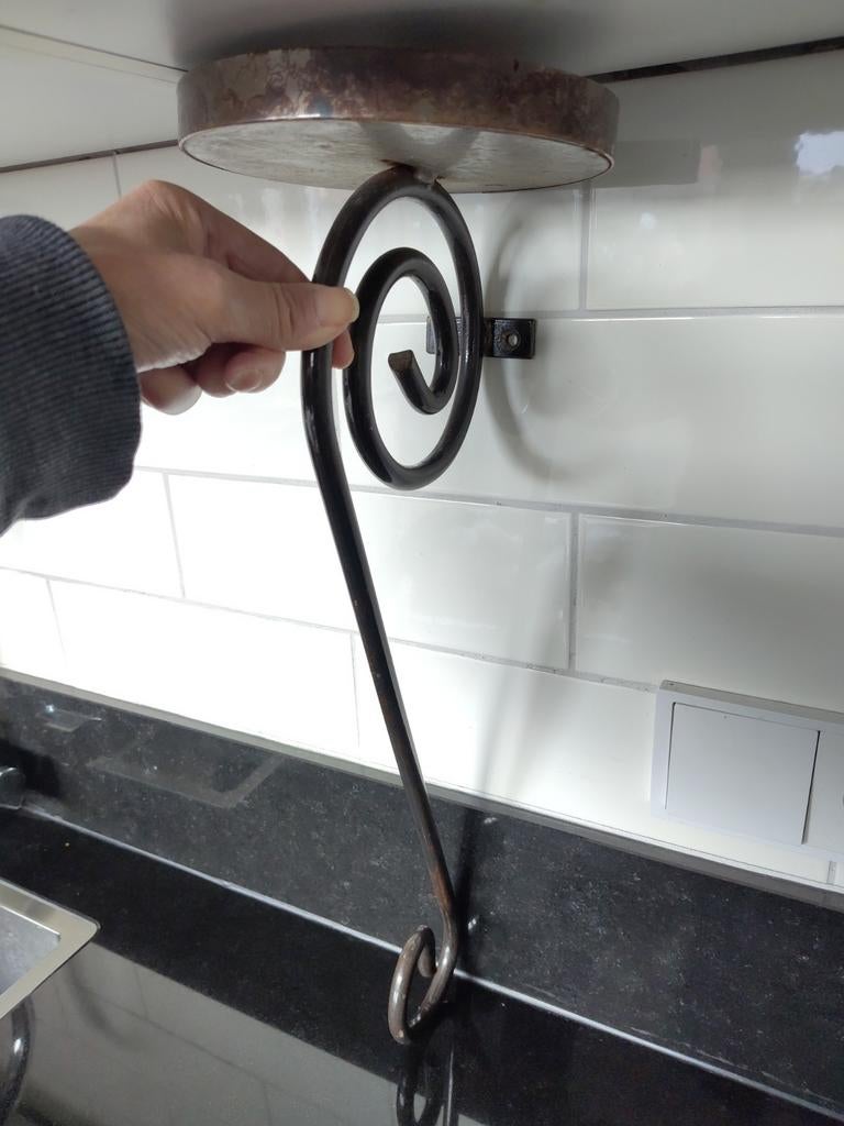 Metalen Muur Kandelaar, Gebruikt, Bruin, Ophalen of Verzenden, Metaal