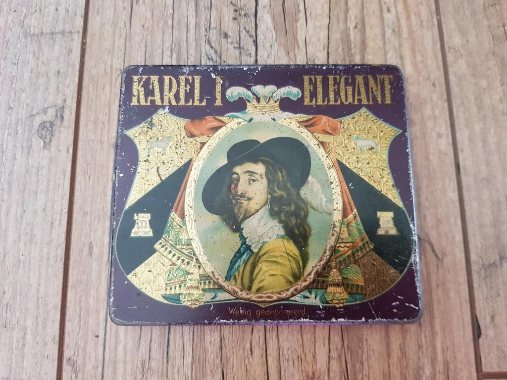 Antiek Sigaren blik n.v. Karel 1 sigaren fabrieken Eindhove, Ophalen of Verzenden, Overige materialen