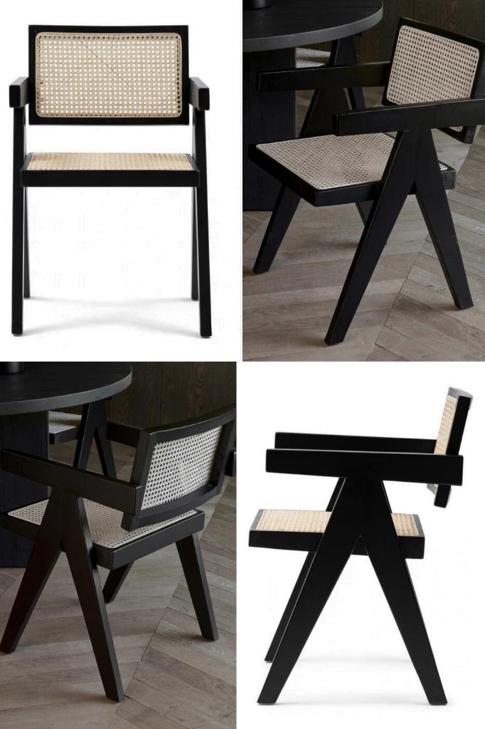 Riviera Maison St. Moritz Dining Armchair Black, Ophalen of Verzenden, Nieuw, Zwart, Eén