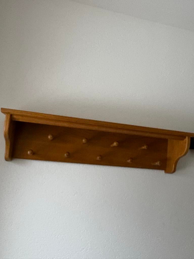 Houten Wandkapstok met Plank, Gebruikt, Minder dan 100 cm, Hout, Ophalen