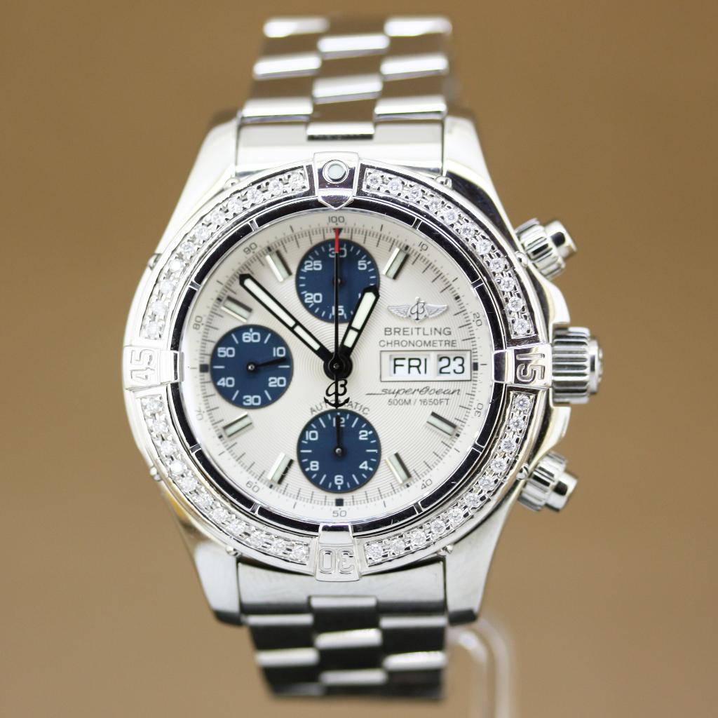Breitling SuperOcean Chrono A13340 Diamant, Staal, Gebruikt, Staal, Breitling