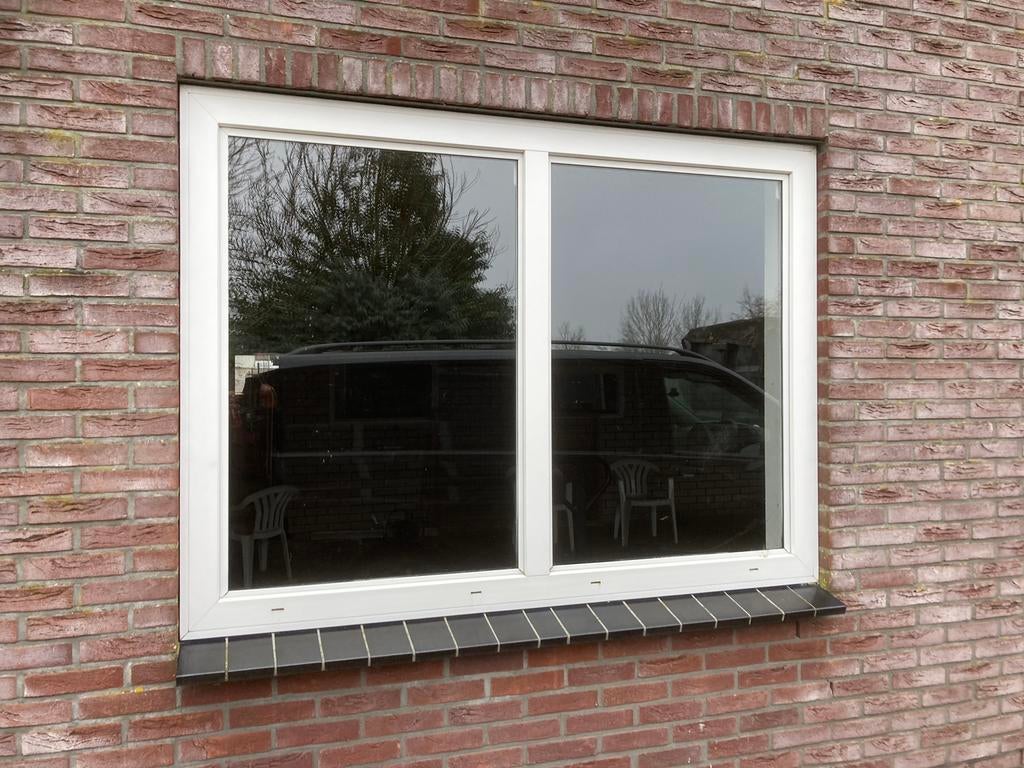 7 Kunstof kozijnen dubbel glas kiepfunctie enkel/dubbel ruit, Ophalen, Kunststof, 75 tot 150 cm, Raamkozijn