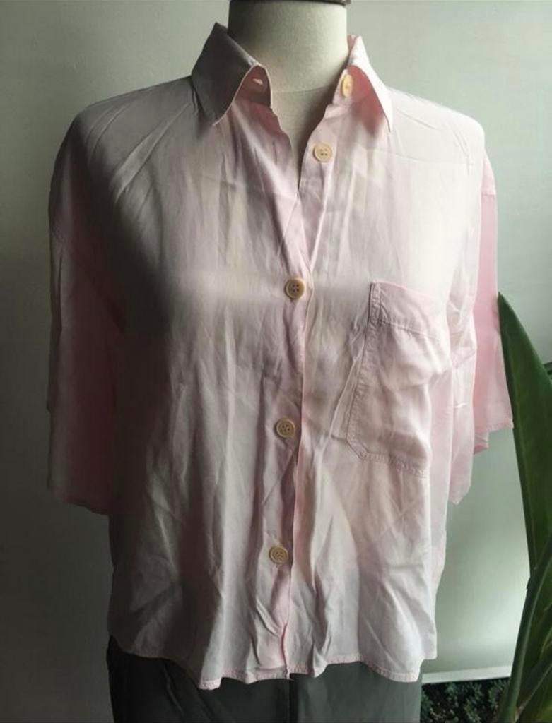 Prachtige vintage Mondi blouse puur viscose jaren '80, Ophalen of Verzenden, Zo goed als nieuw, Maat 38/40 (M), Roze